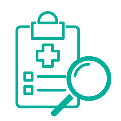 Fünf stilisierte Personen in einem Kreis als Symbol für Teamarbeit und soziale Gemeinschaft