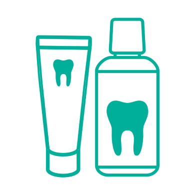 Illustration von Zahnbürste und Zahnpasta-Tube für tägliche Mundhygiene und Zahnpflege