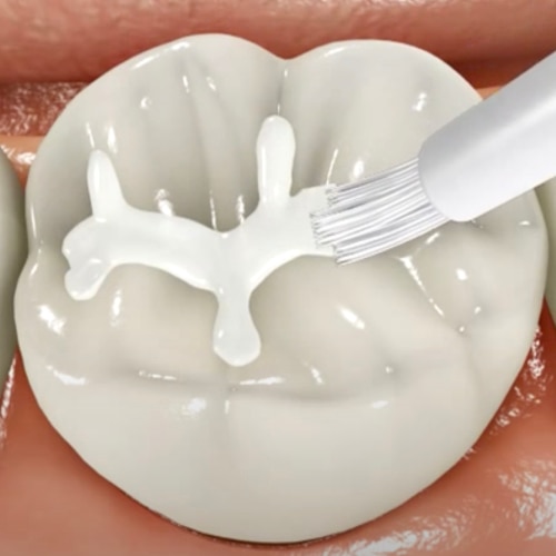 Wortwolke in Form einer Zahnpastatube mit Begriffen wie Kaliumnitrat, Anti-Gingivitis und Karies-Schutz.