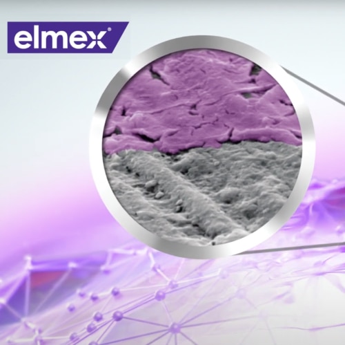 Wortwolke in Form einer Zahnpastatube mit Begriffen wie Kaliumnitrat, Anti-Gingivitis und Karies-Schutz.