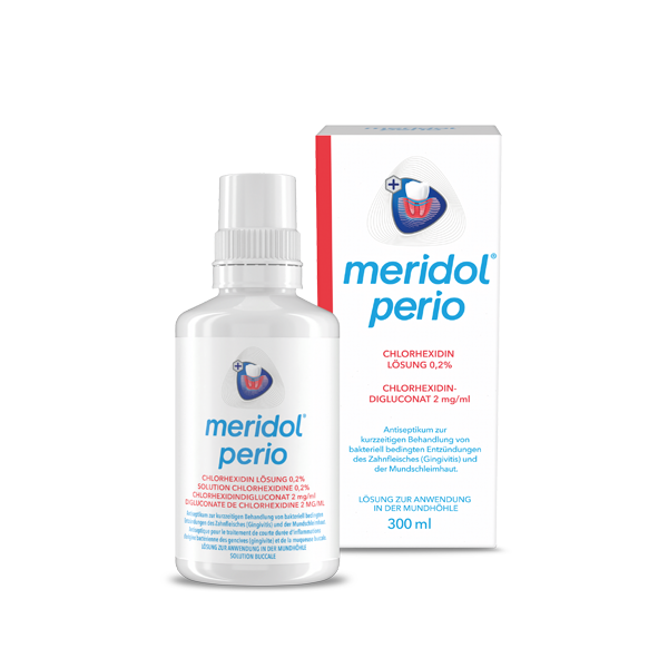 meridol med CHX 0,2 % antiseptique – flacon pompe blanc